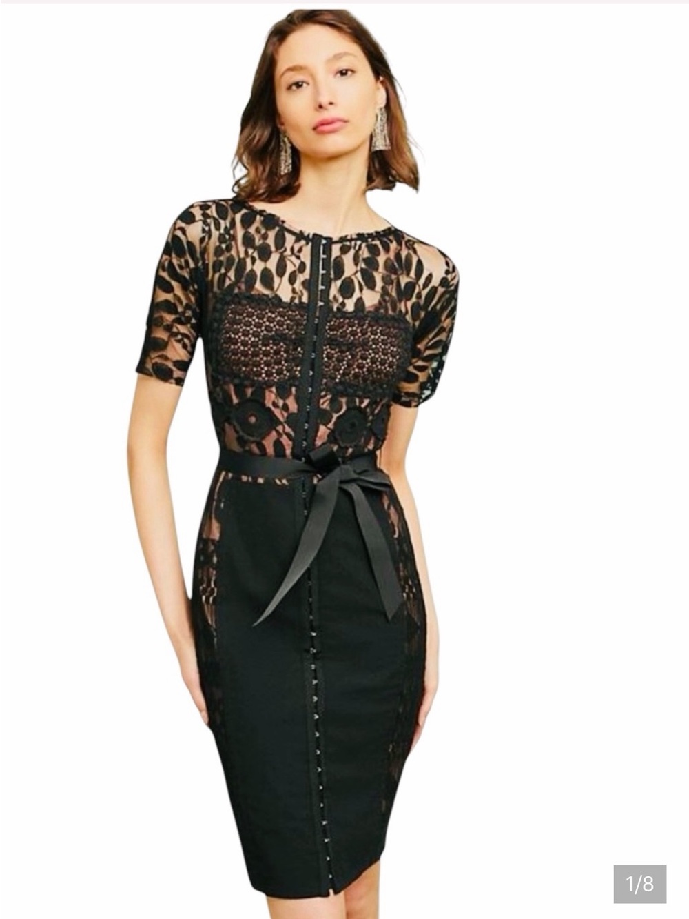 Sexy BYRON LARS For ANTHROPOLOGIE. 
CARISSIMA BLACK LACE DRESS
SIZE 12